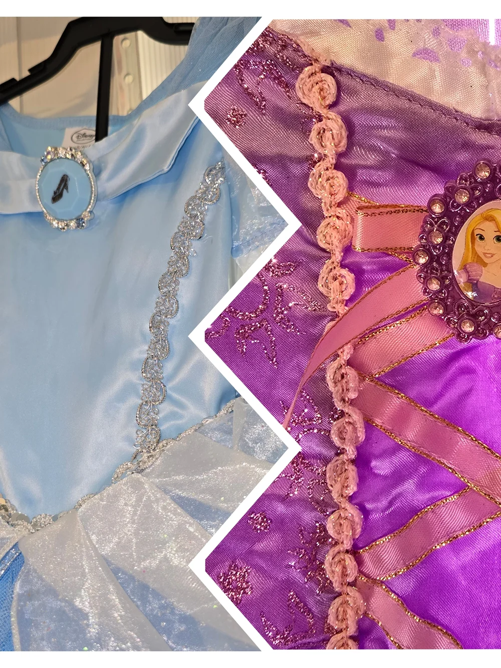 Disney Princess Dress Bundle Girls 4T Rapunzel Cinderella Costume Dress Up Lot
